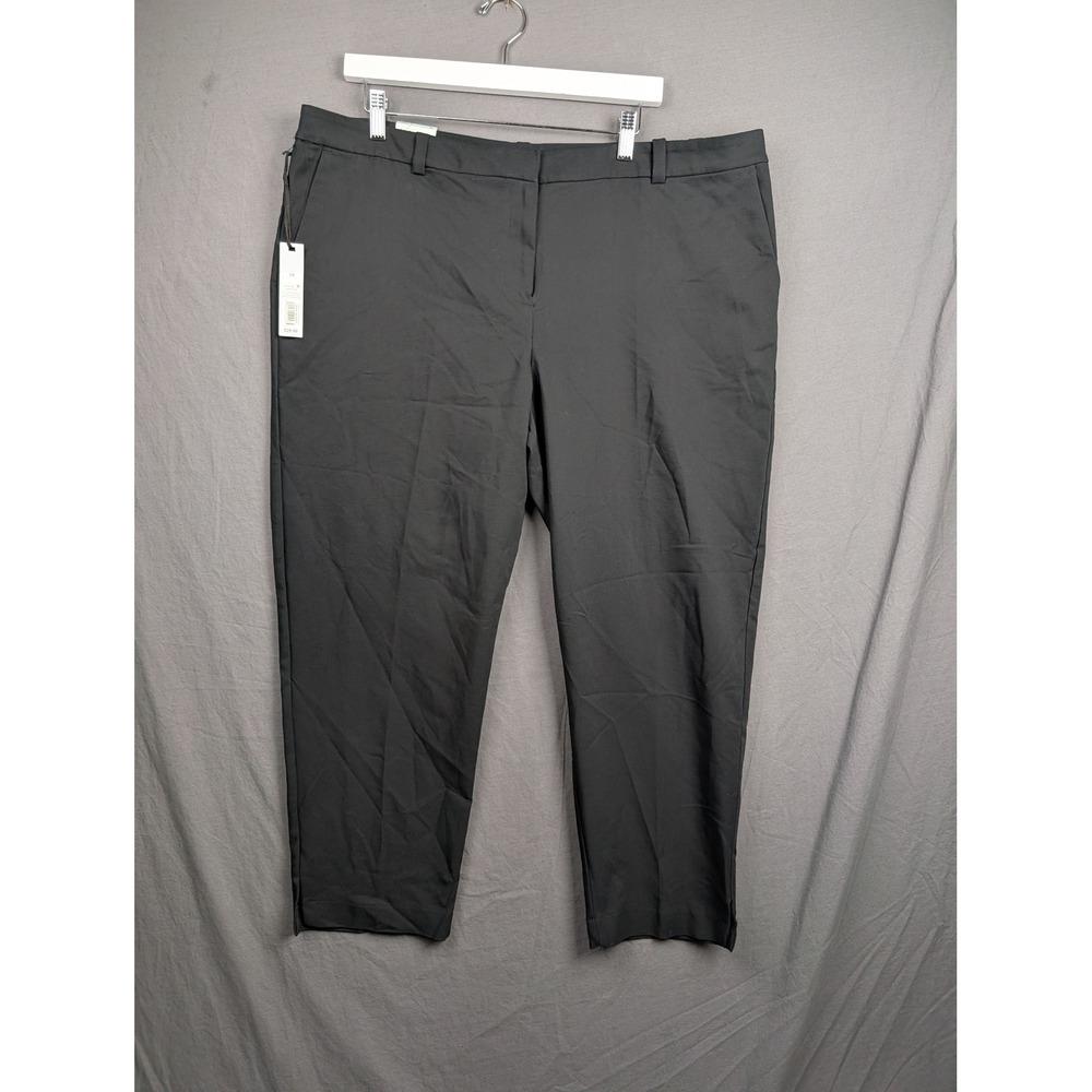 A New Day Womens Ebony Black Mid Rise Stretch Trouser Pants Size 18